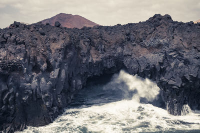 Scenic view of waterfall