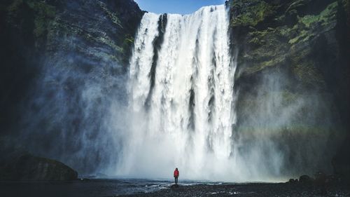 Water flowing through rocks