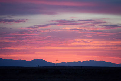 Scenic view of dramatic sky during sunset