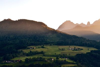 Scenic view of landscape against clear sky