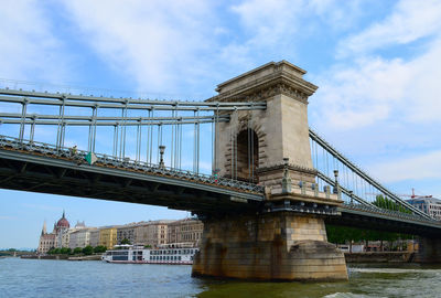 Low angle view of bridge over river