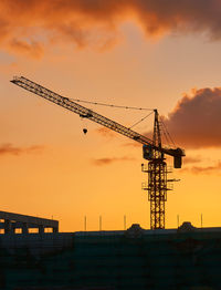 Construction site at sunset