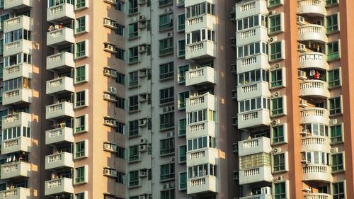 Low angle view of buildings in city