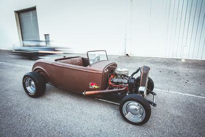 Vintage car on street in city