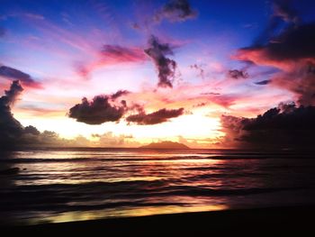 Scenic view of sea at sunset