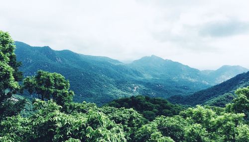 Scenic view of mountains against sky