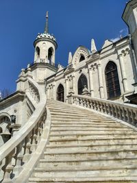 Low angle view of steps against sky