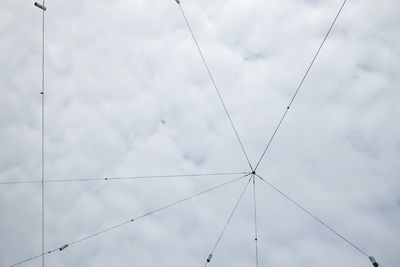 Low angle view of cables against sky