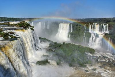 Scenic view of waterfall