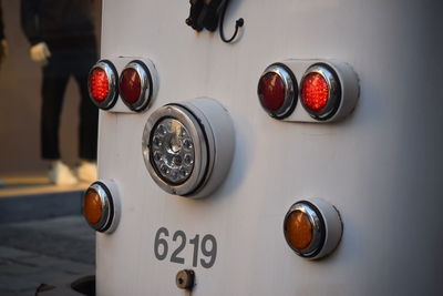 Close-up of telephone booth