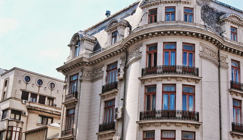 Low angle view of residential building against sky