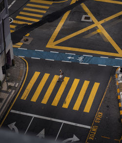 High angle view of road