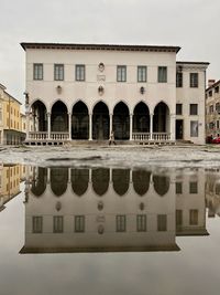 Reflection of building in canal