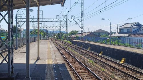 Railroad tracks against sky