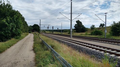 Railroad tracks against sky