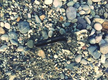 Full frame shot of pebbles at beach