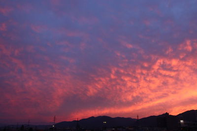 Scenic view of dramatic sky at sunset