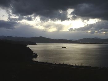 View of sea against cloudy sky