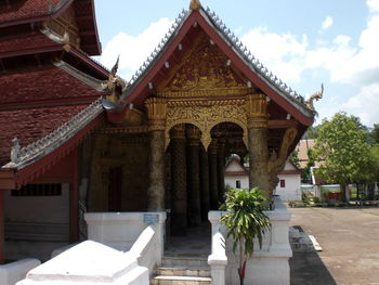 Low angle view of temple against sky