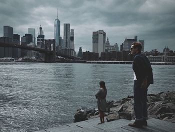 City skyline against clear sky