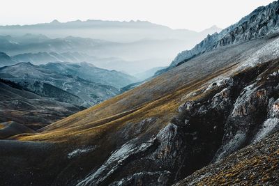 Scenic view of mountains against sky