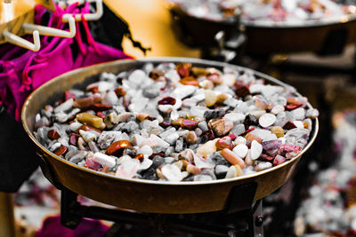 High angle view of food on table