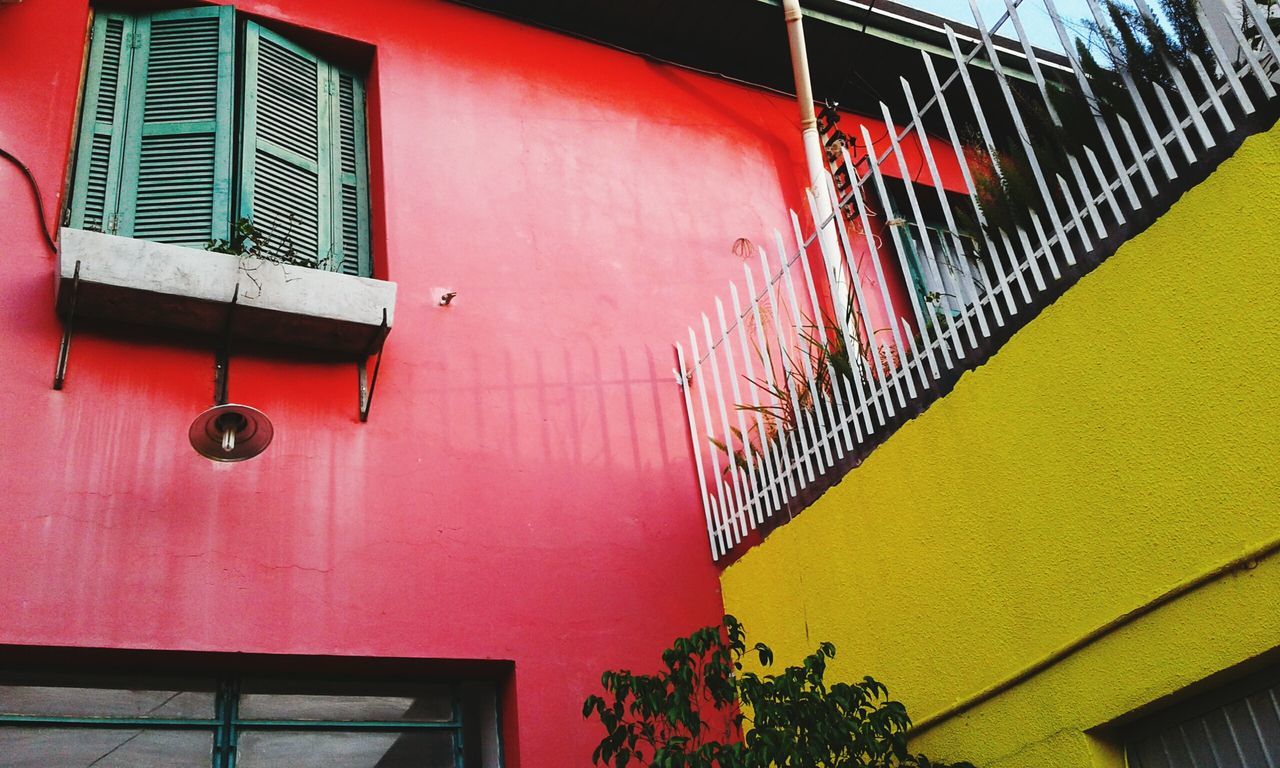 architecture, low angle view, built structure, no people, building exterior, red, day, outdoors