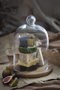 Close-up of drink served on table