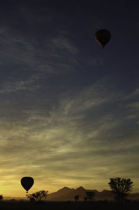 Low angle view of hot air balloon against sky