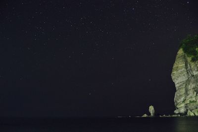 Scenic view of sea at night