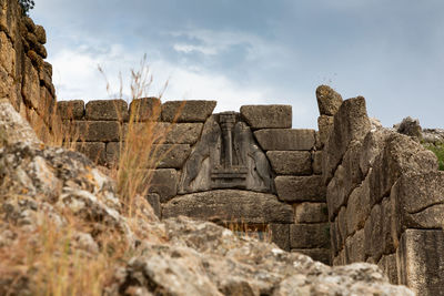 Low angle view of old ruins