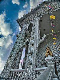 Low angle view of traditional building against sky