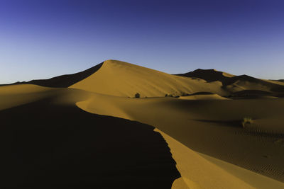 Scenic view of desert against clear sky