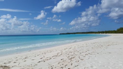 Scenic view of beach against sky