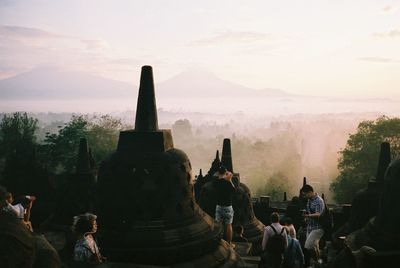 Tourists in front of temple