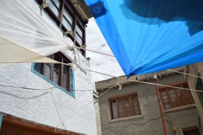 Low angle view of buildings against sky