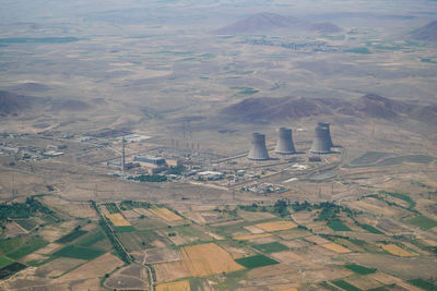 High angle view of agricultural field