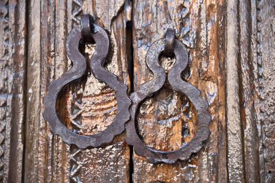 Full frame shot of old metal gate