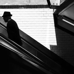 Man standing on steps