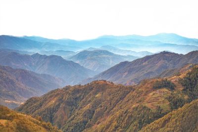 Scenic view of mountains against sky