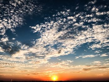 Low angle view of sky at sunset