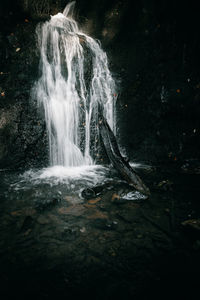Water flowing through rocks