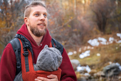 Portrait of man wearing warm clothing