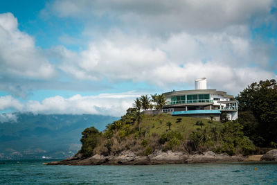 View of sea against cloudy sky