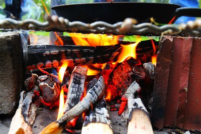 Close-up of bonfire