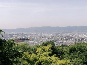 High angle view of townscape against sky