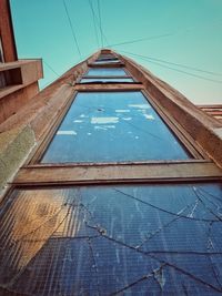 Low angle view of building against blue sky