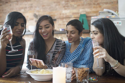 Young women at a party