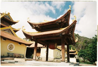 Low angle view of temple against sky