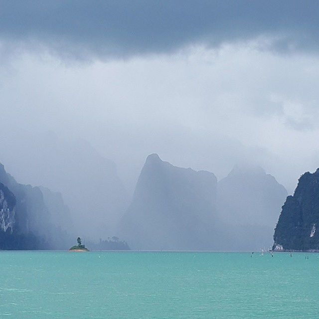 SCENIC VIEW OF SEA WITH MOUNTAINS IN BACKGROUND